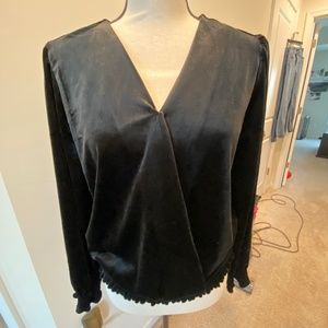 Esqualo Black Top, Velour, Dressy, Sz Med